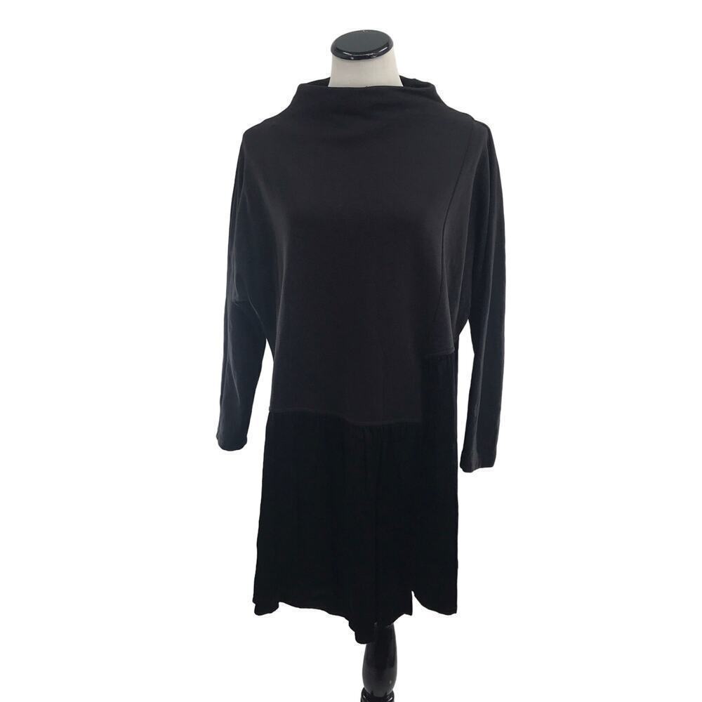 Urban by Alembika Asymmetrical Black Funnel Neck Dress XS